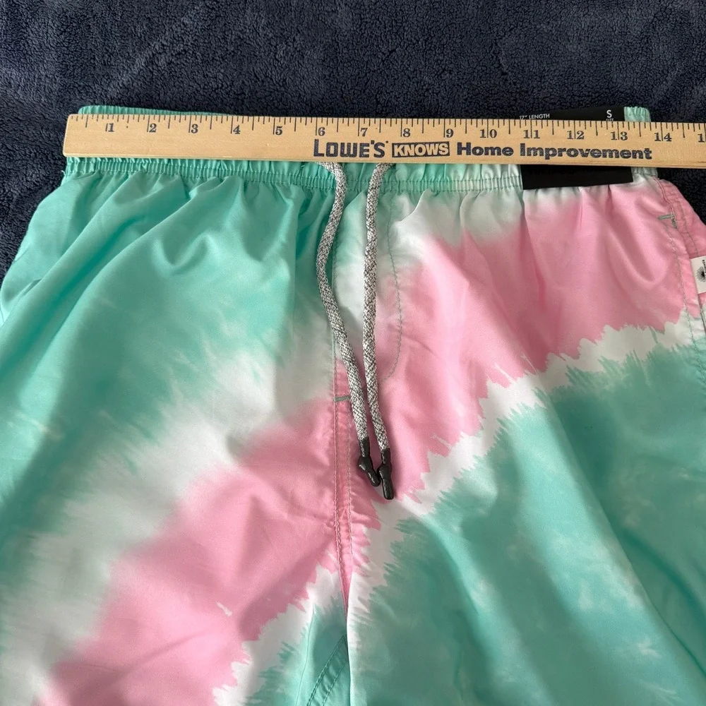 Vintage Summer Swim Trunks Size Small Pink Teal Tie Dye V90509N NEW Vacation